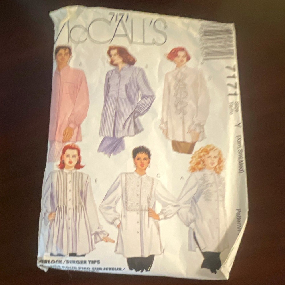 McCall's 7171 Vintage 1980s Sewing Pattern Misses Shirt XS-M CUT